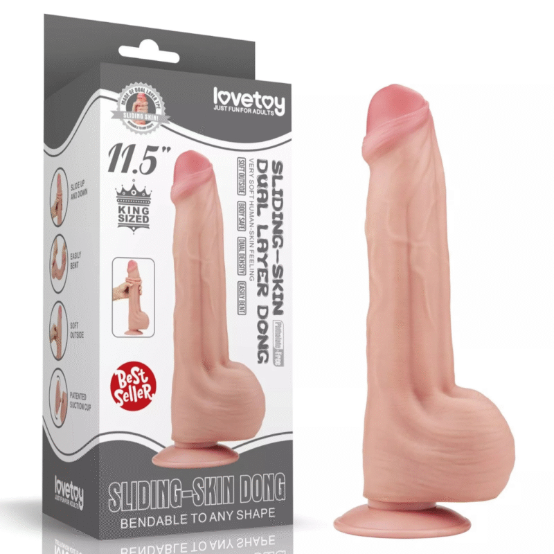 King Sized Sliding Skin Dual Layer Dong Flesh 29cm