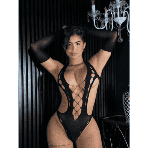 Body En Malla Negro Ref DU-705