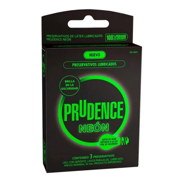 Preservativo Lubricado Prudence Neón X3