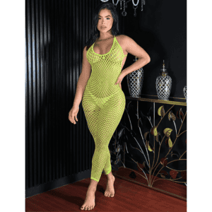 Enterizo En Malla Verde Neon DU-700