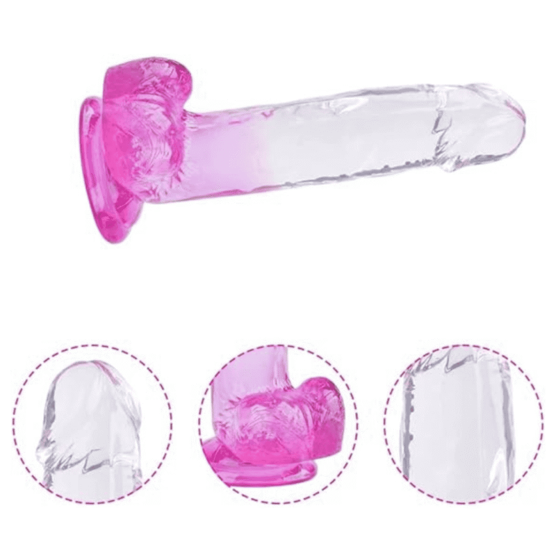 Dildo Transparente Morado 20.5cm