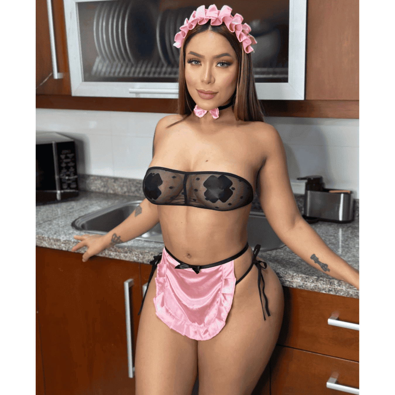 Disfraz Mucama rosado