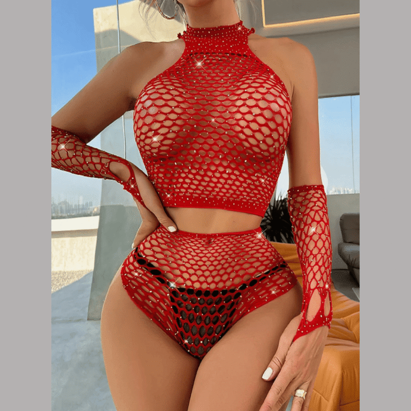 Conjunto Malla Rojo Du-149