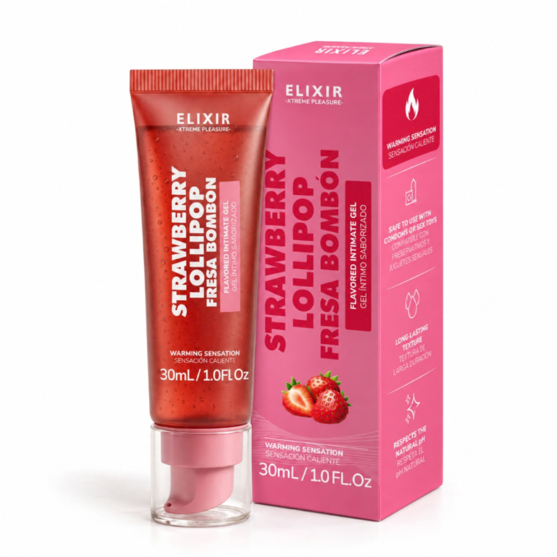 Lubricante Caliente Fresa Bombón Elixir 30ml