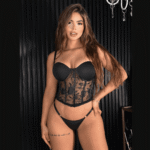 Conjunto Sexy Corsé Negro Ref.201