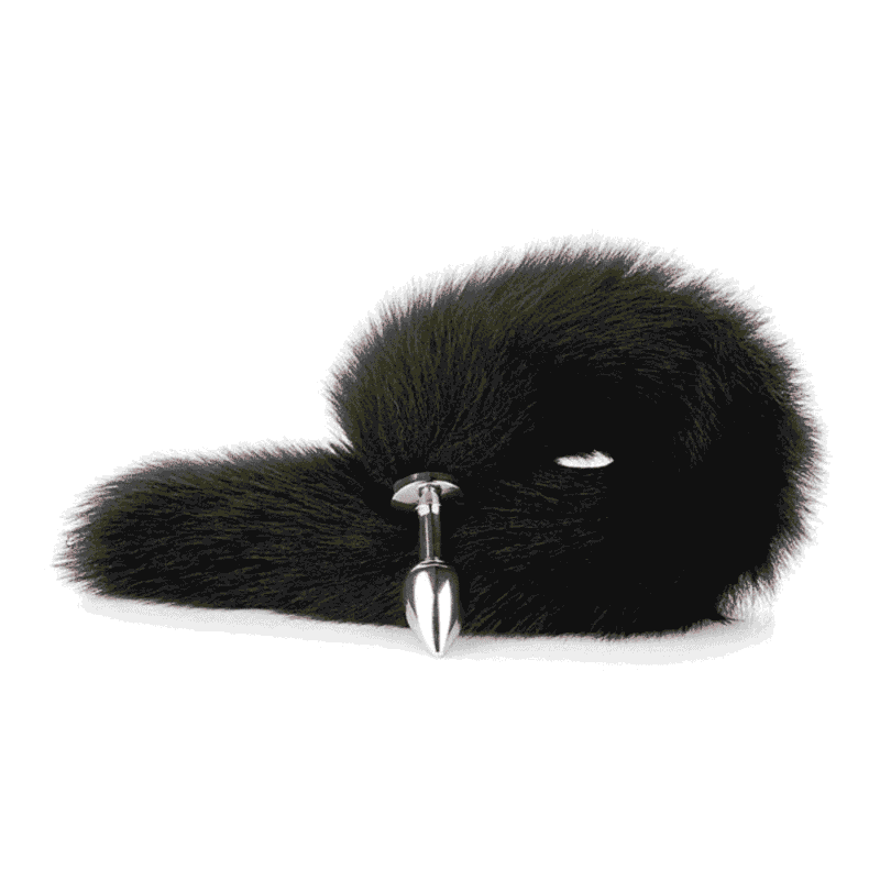 Plug Anal Cola Zorro Negra Talla S